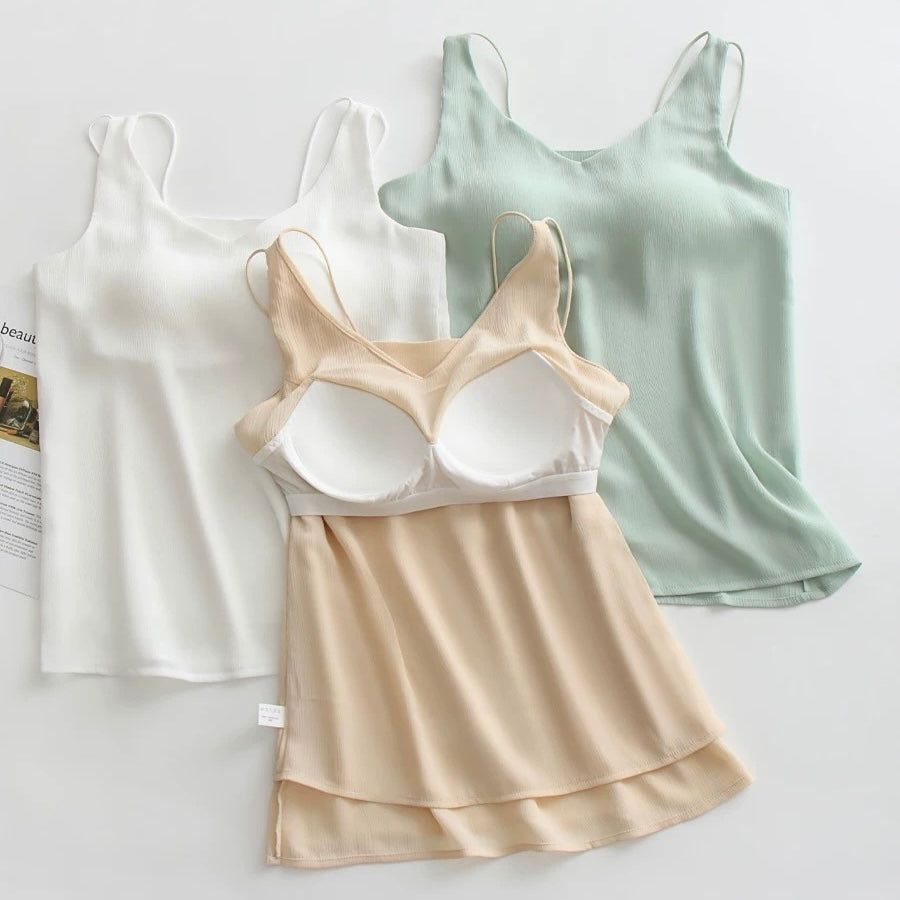 Tanya Built-In Bra Chiffon Tank Top